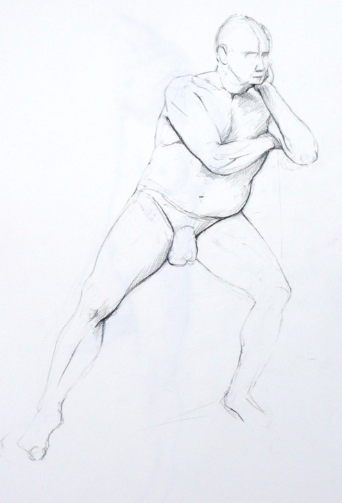 seated male nude