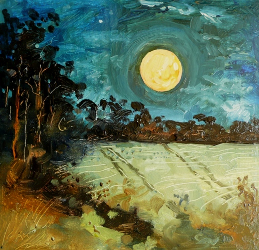 harvest moon oil painting