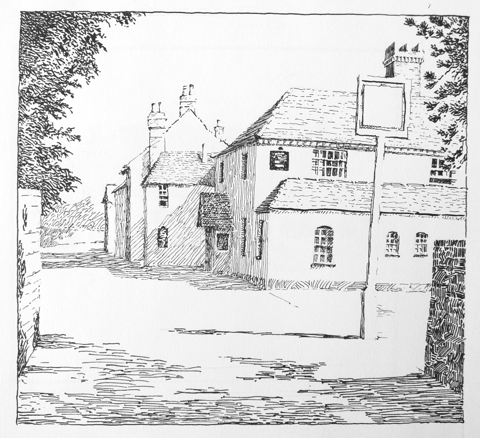 public house pen and ink drawing