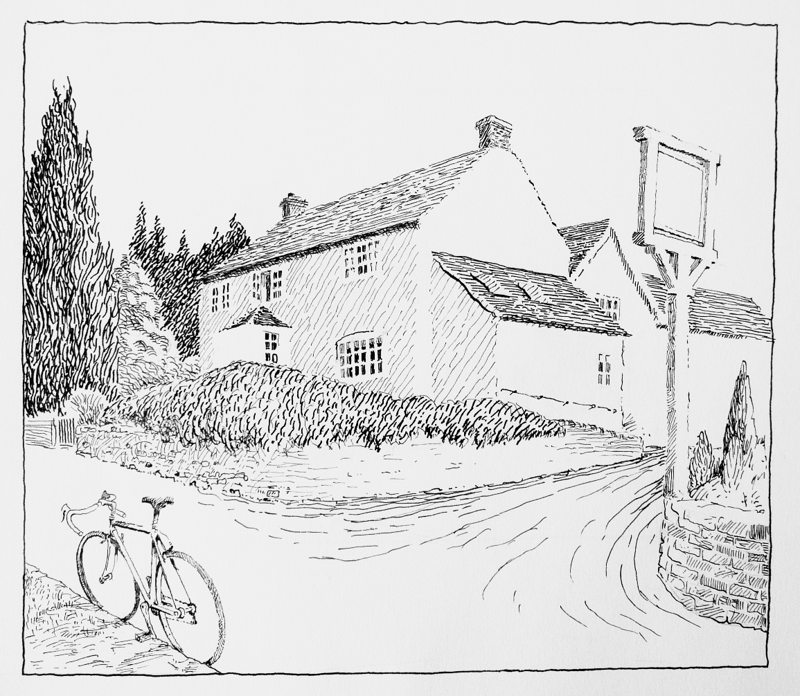 public house pen and ink drawing