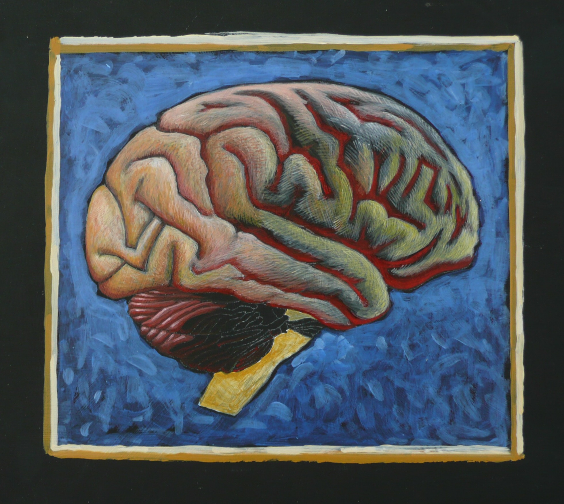 acrylic painting of brain